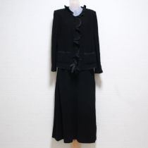 黒グログラン使いフリルジャケット&スカート【M】