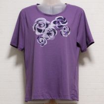 紫カメリアペイントTシャツ【4(11号)】